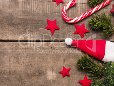 Rustic wood with Christmas decoration