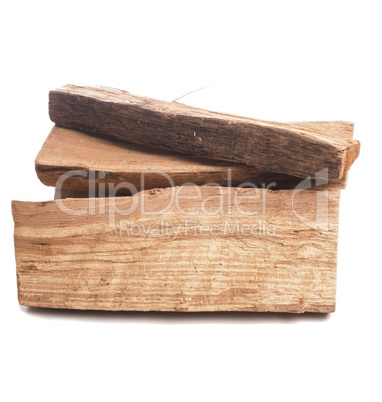 Fire wood on white