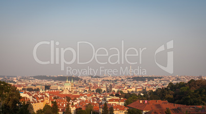 view of Prague City from the monastery strahov in the  evening s