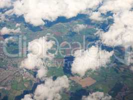 Aerial view of countryside near Bristol