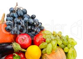 fruits and vegetables isolated on white background