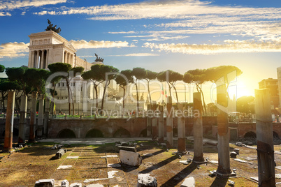 Vittoriano and Forum Traiani