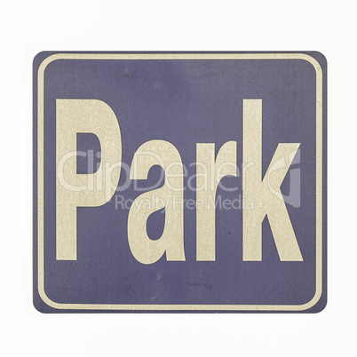 Vintage looking Park sign