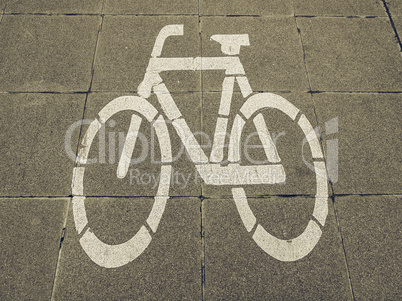 Vintage looking Bike lane sign