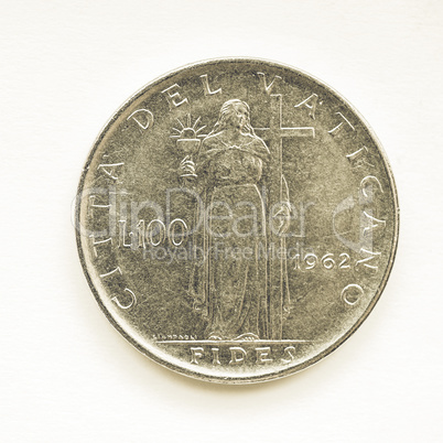 Vintage Vatican lira coin