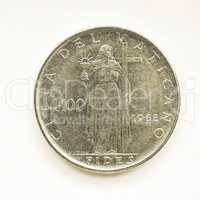 Vintage Vatican lira coin