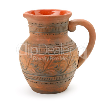 clay pot isolated on white background