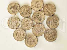 Vintage British pound coin