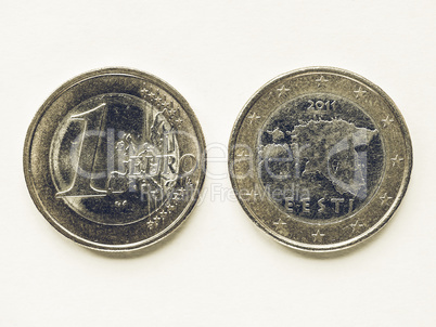 Vintage Estonian 1 Euro coin