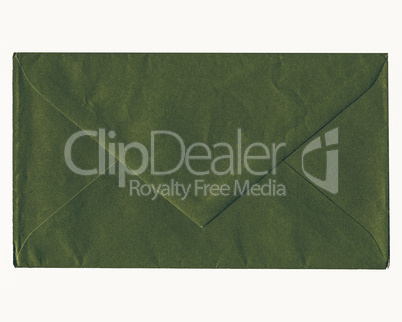 Vintage looking Green envelope isolated