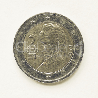 Vintage Austrian 2 Euro coin