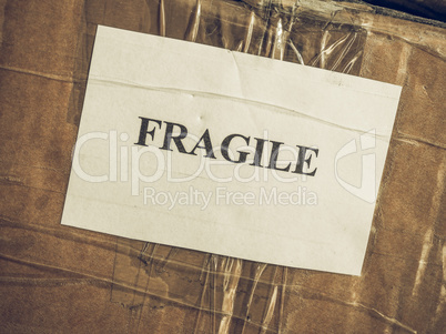 Vintage looking Fragile sign