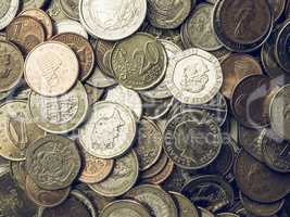 Vintage Euro and Pounds coins