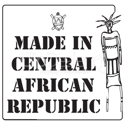 Square stamp imprint made in Central African Republic