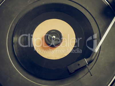 Vintage looking Vinyl record on turntable