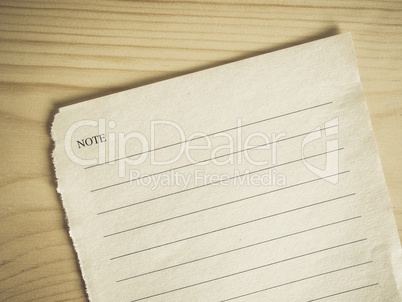 Vintage looking Blank note book page