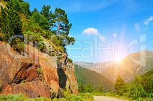 beautiful mountain landscape and sunrise