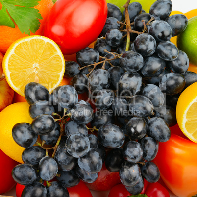 beautiful background of a set of vegetables and fruits