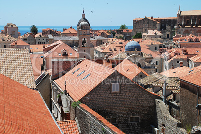 Rooftops in Dubrovnik's Old City, in the middle the bell tower