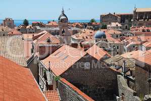 Rooftops in Dubrovnik's Old City, in the middle the bell tower