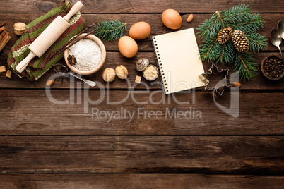 culinary background for Christmas baking