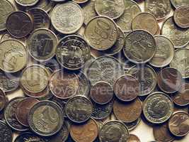 Vintage Euro coins background