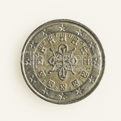 Vintage Portuguese 2 Euro coin