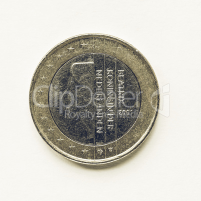 Vintage Dutch 1 Euro coin