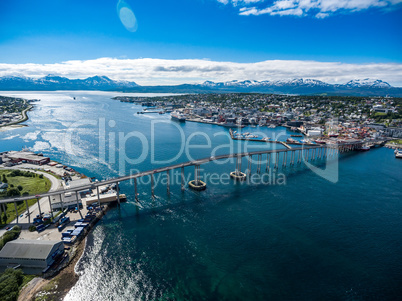 Bridge of city Tromso, Norway