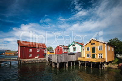 Old colored houses in Mosjoen Norway