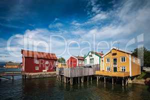 Old colored houses in Mosjoen Norway