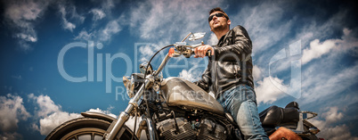 Biker on a motorcycle