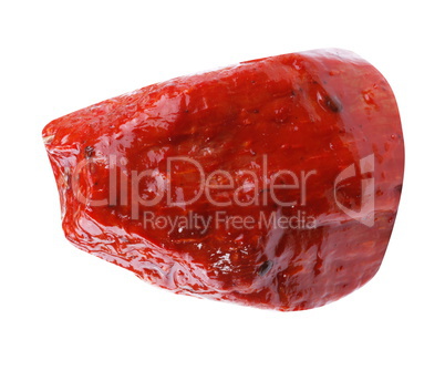 Piece of Boiled and Smoked Meat Isolated