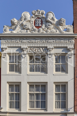 Giebel traditioneller Häuser in Alkmaar, Niederlande