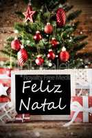 Tree With Feliz Natal Means Merry Christmas