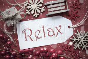 Nostalgic Christmas Decoration, Label With Text Relax