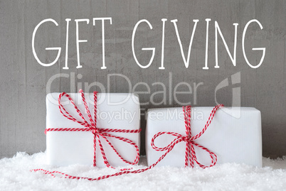 Two Gifts With Snow, Text Gift Giving