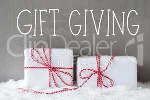 Two Gifts With Snow, Text Gift Giving