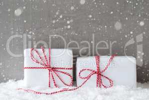 Two Gifts With Snowflakes, Copy Space