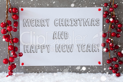 Label, Snowflakes, Decoration, Merry Christmas And Happy New Year