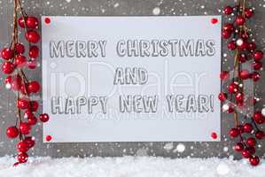 Label, Snowflakes, Decoration, Merry Christmas And Happy New Year