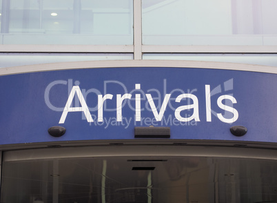 Arrivals door at airport