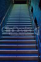 between the floors staircase with illuminated steps