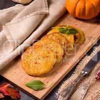 Potato pancakes with pumpkin puree