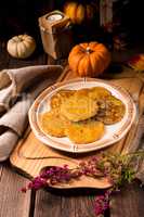 Potato pancakes with pumpkin puree