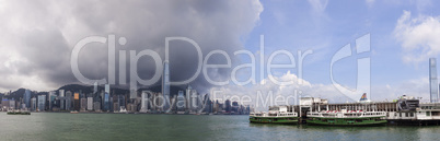 Panorama of Hong Kong Skyline and Star Ferries