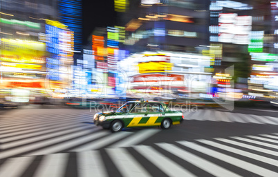Motion Blurred on Crossing, Shibuya, Tokyo, Japan