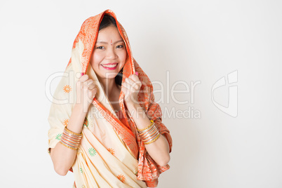 Young girl in Indian sari dress