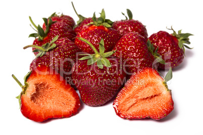 Strawberries isolated over white background