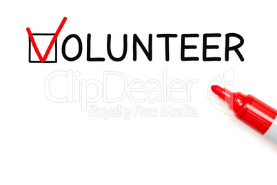Volunteer Red Marker Check Mark